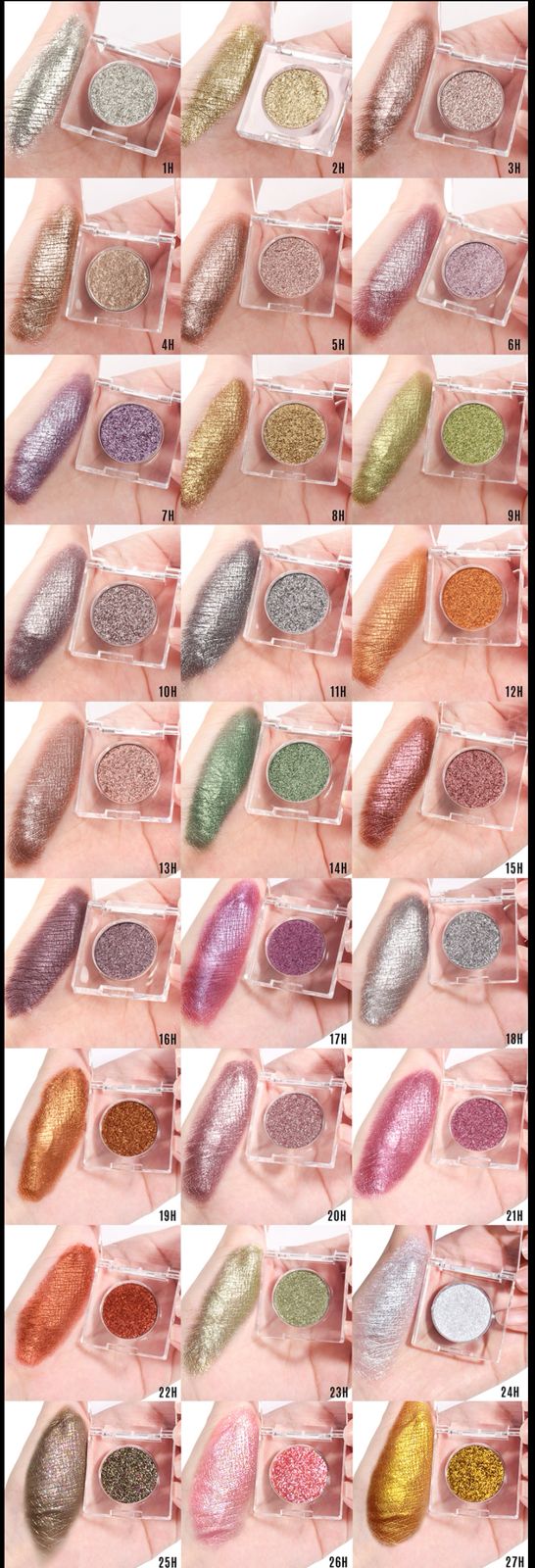 High-Shine Single Glitter Eyeshadow (1H–27H)